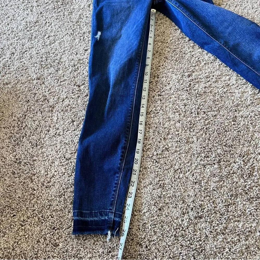 Spanx Distressed‎ Denim High Rise Elastic Waist Jeggings Stretch Slimming